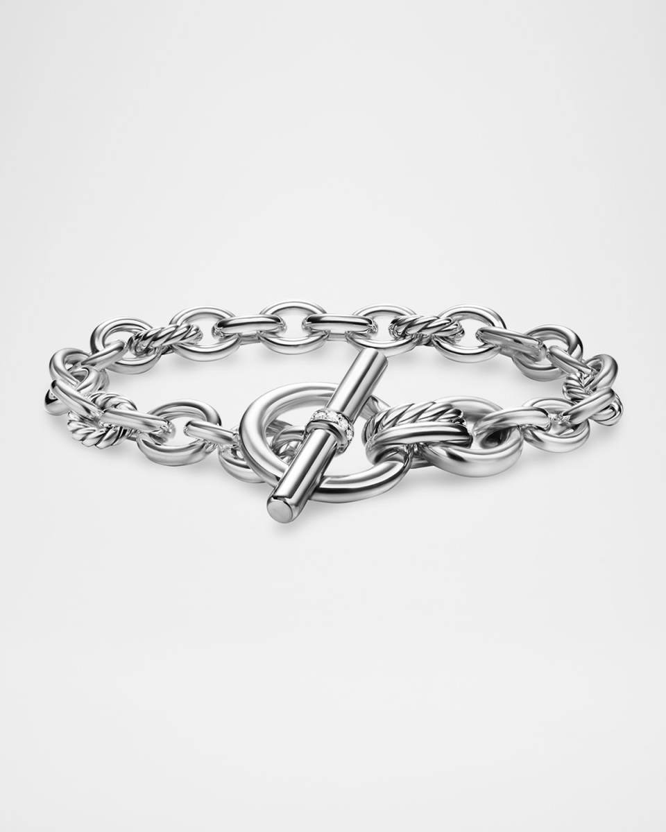 Mercer Single Row Toggle Bracelet with Diamonds in Silver, 5mm